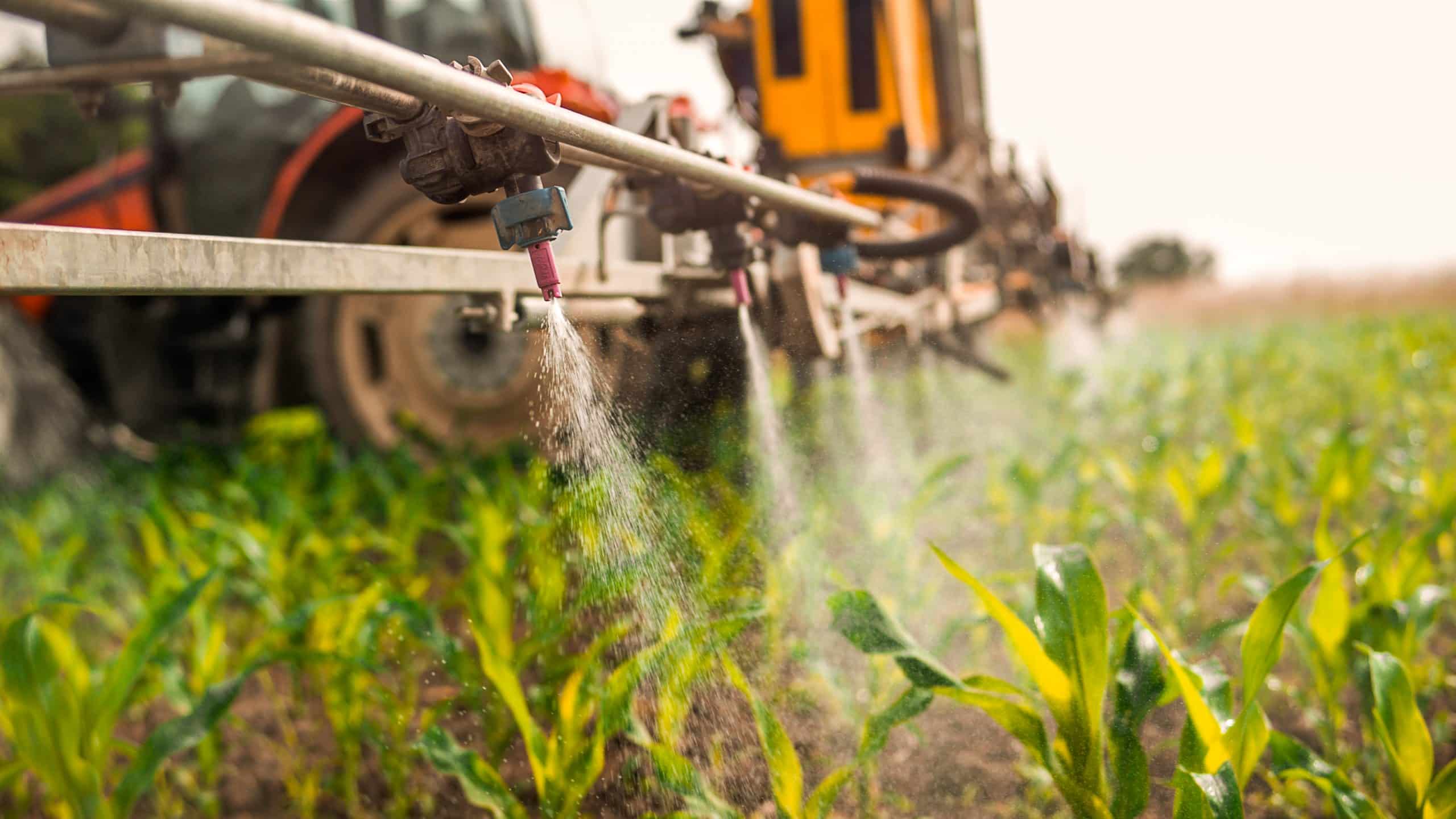 Commercial application of pesticides on crops