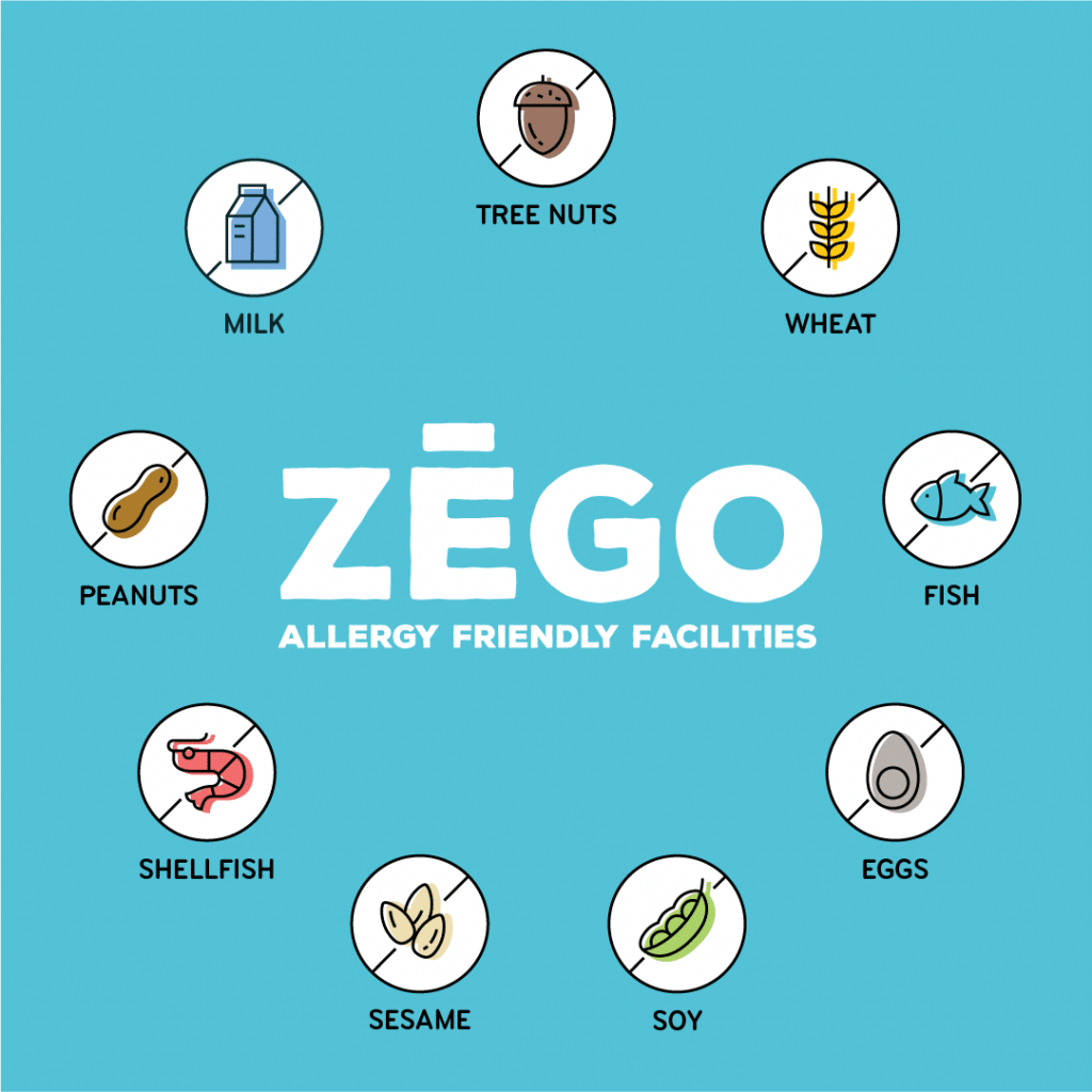 ZEGO is free from the top 9 allergenic foods